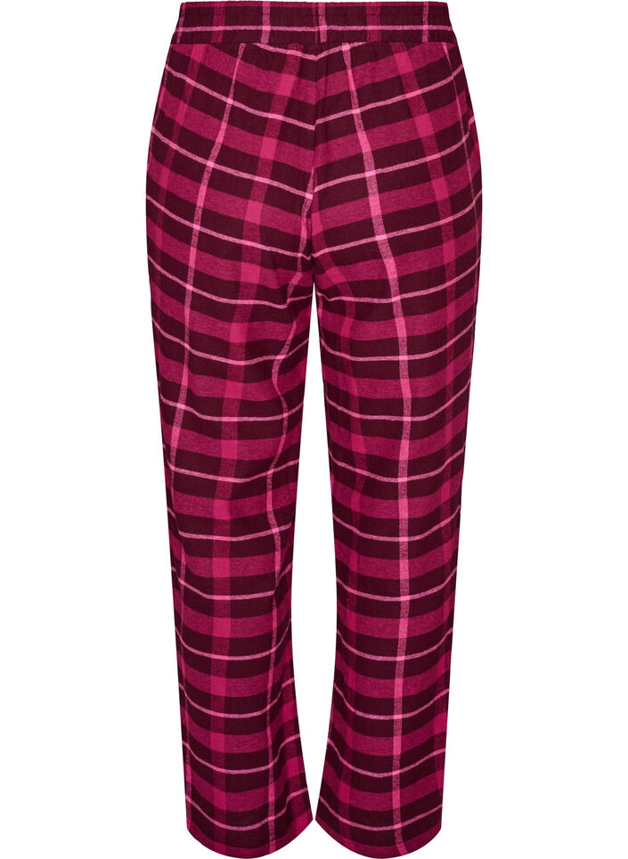 Bas de pyjama &agrave; carreaux en coton, Bordeaux, Packshot image number 1