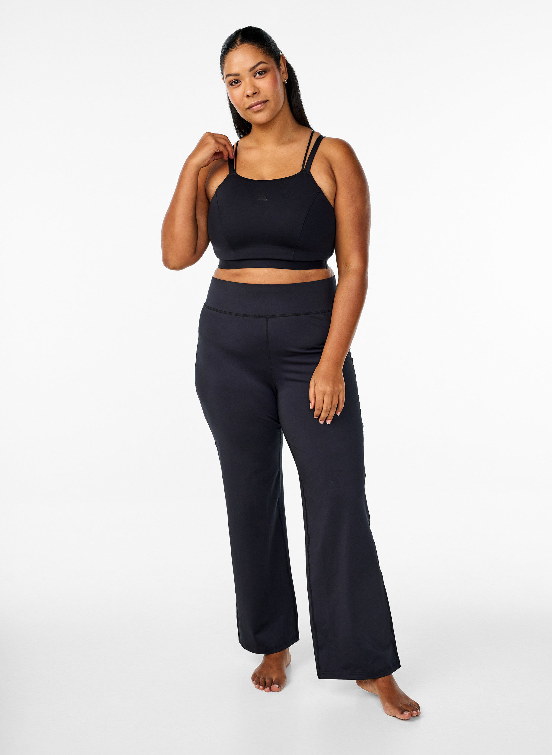 Pantalon de sport &eacute;vas&eacute;, Noir, Model