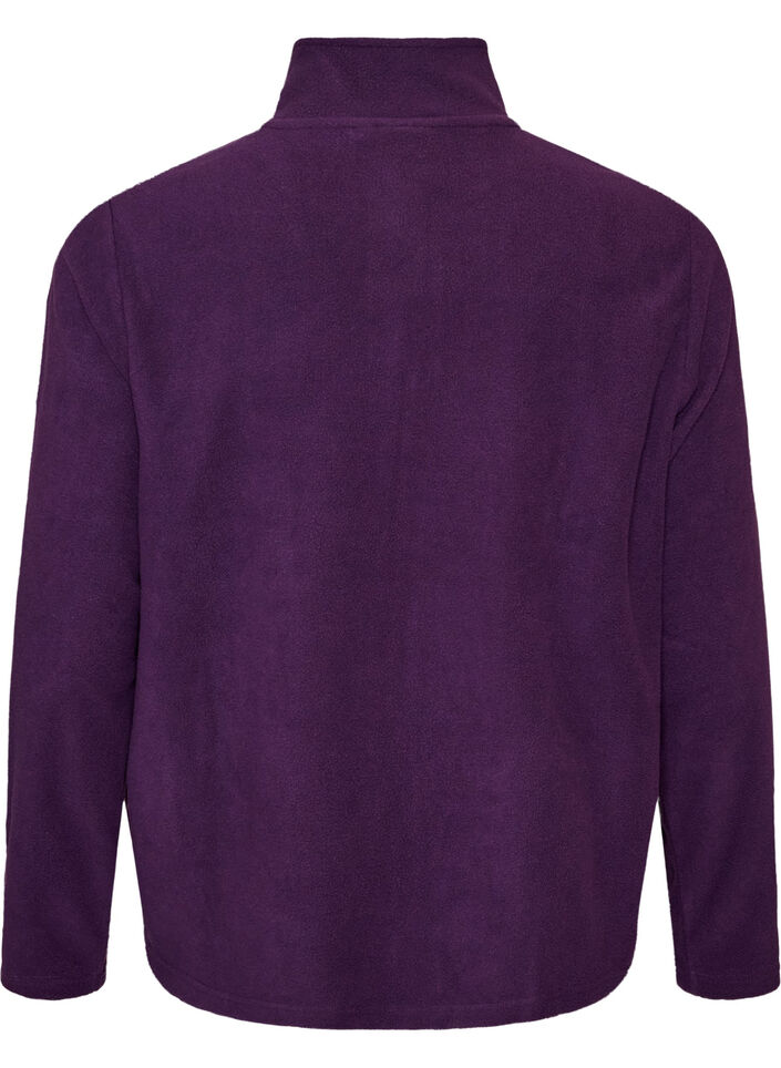 Haut en polaire avec zip et col montant, Violet, Packshot image number 1