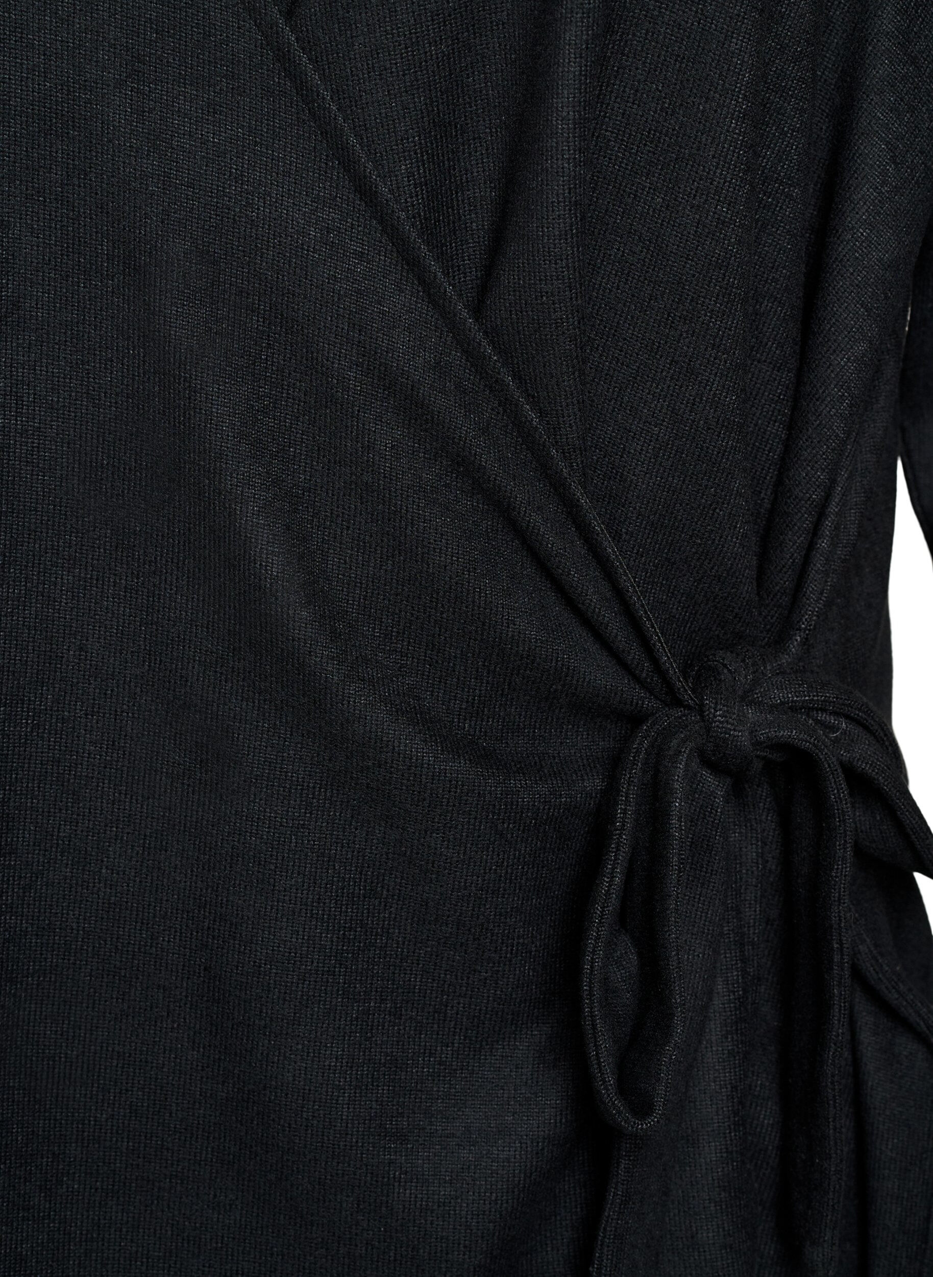 ZizziBlouse portefeuille en jersey avec lien &agrave; nouer, Noir, Packshot image number 2