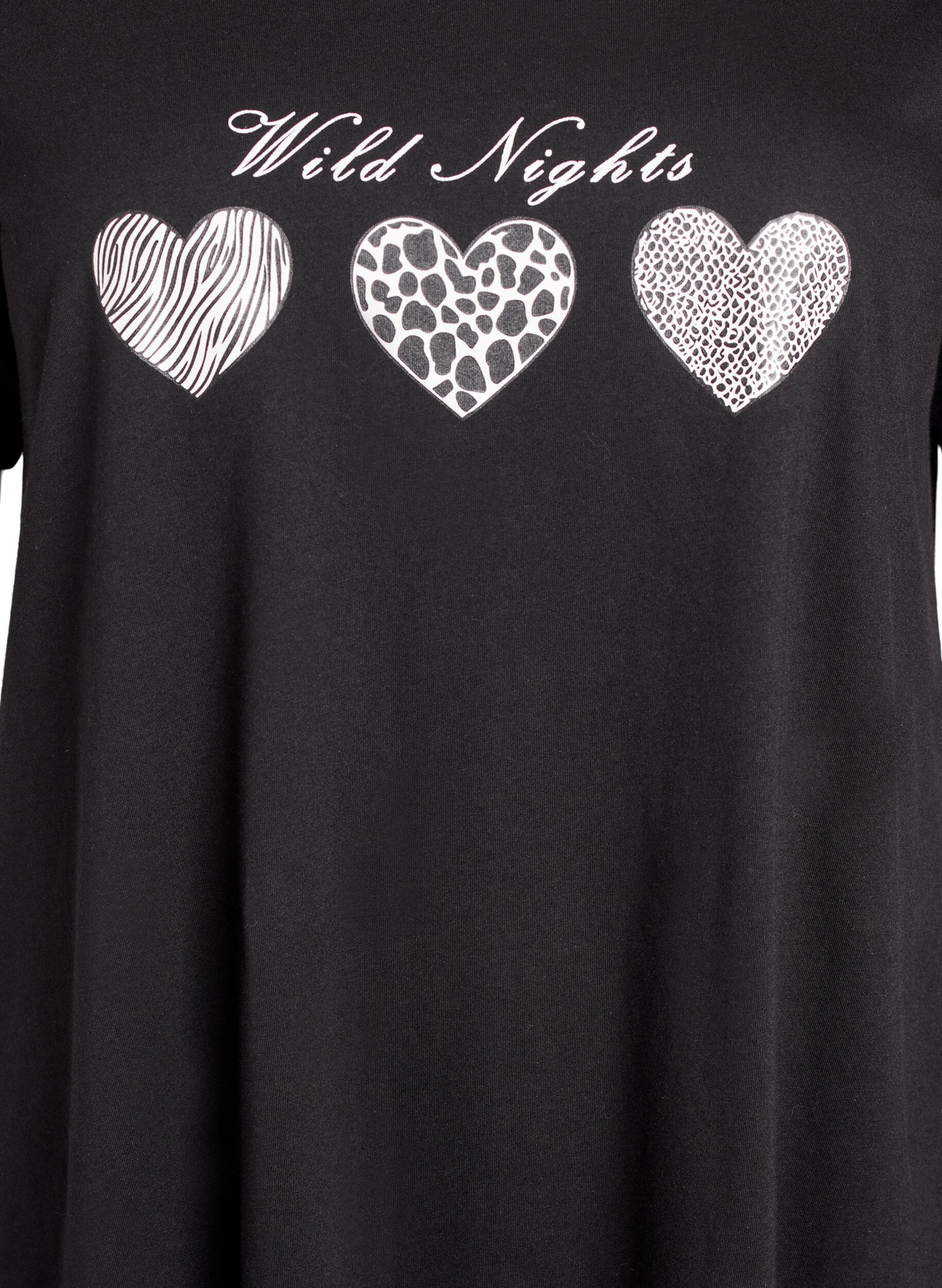 Zizzi Chemise de nuit &agrave; manches courtes en coton biologique, Noir, Packshot image number 2