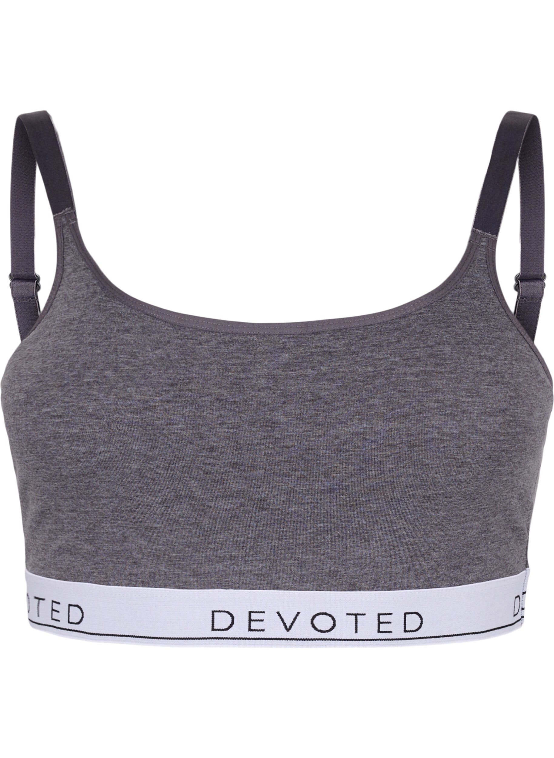 Zizzi Soutien-gorge doux avec bretelles r&eacute;glables, Medium Grey Melange, Packshot image number 0