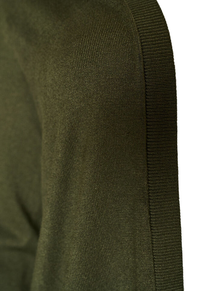 Long cardigan tricot&eacute; dans un m&eacute;lange de viscose, Vert fonc&eacute;, Packshot image number 2