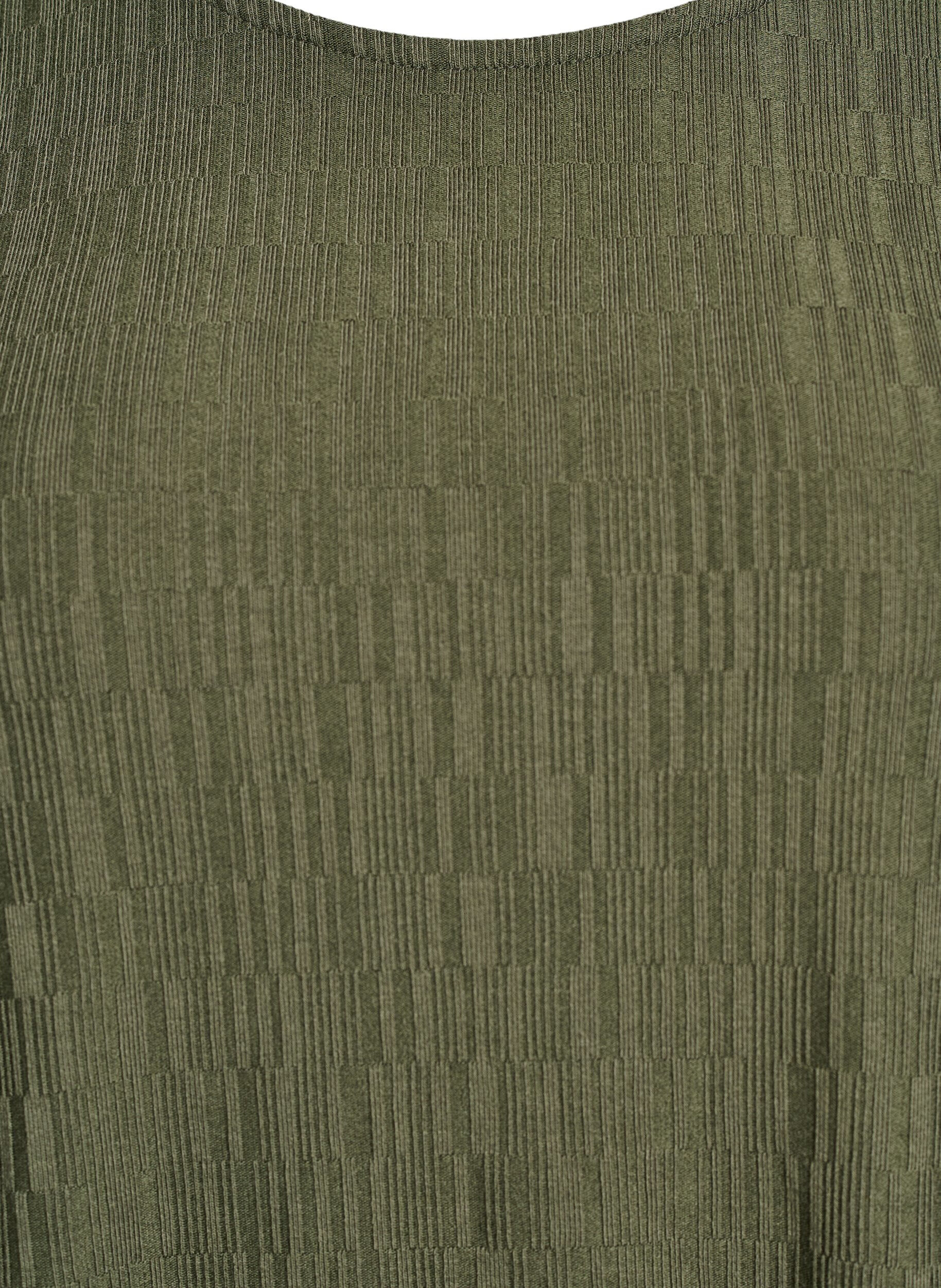 ZizziChemisier &agrave; texture et manches 3/4, Vert, Packshot image number 2