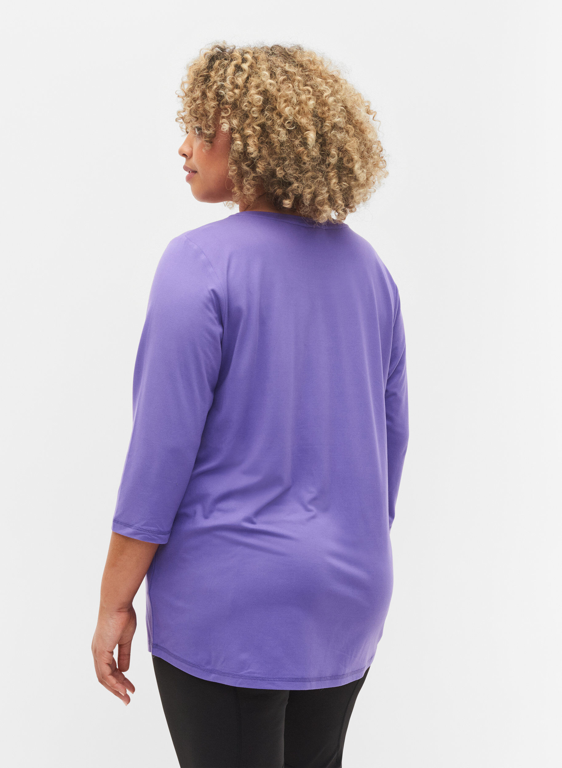 ZizziBlouse d'entra&icirc;nement &agrave; manches 3/4, Violet, Model image number 2