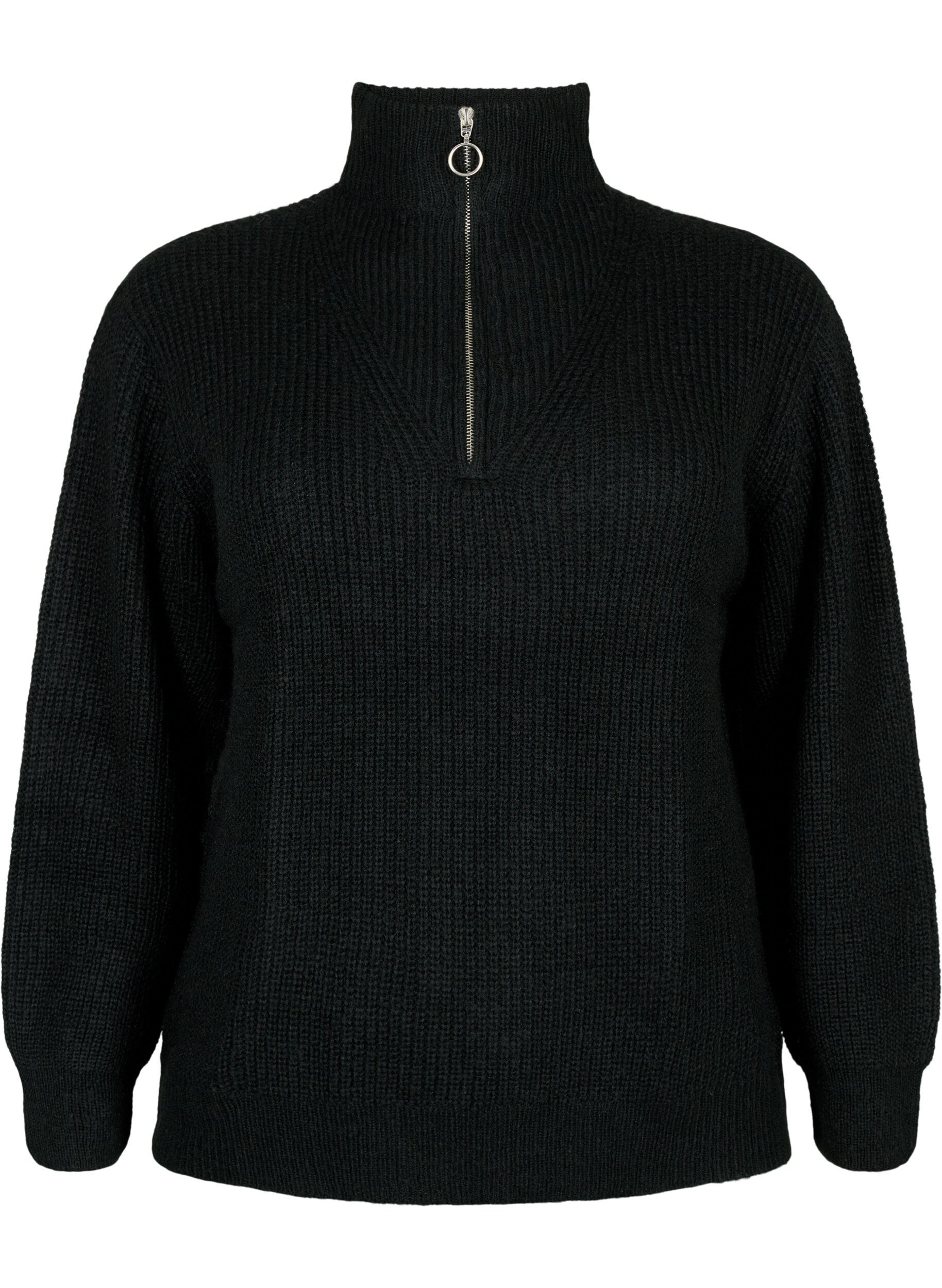 FLASH - Pull en tricot avec col haut et fermeture &eacute;clair