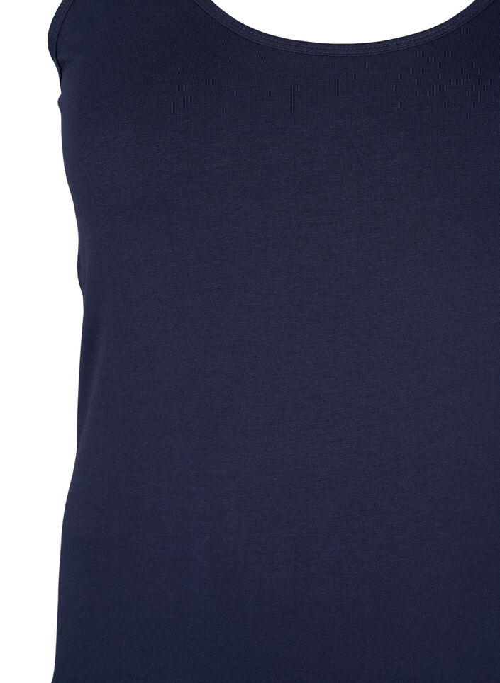 Top basique de couleur unie en coton, Bleu, Packshot image number 2