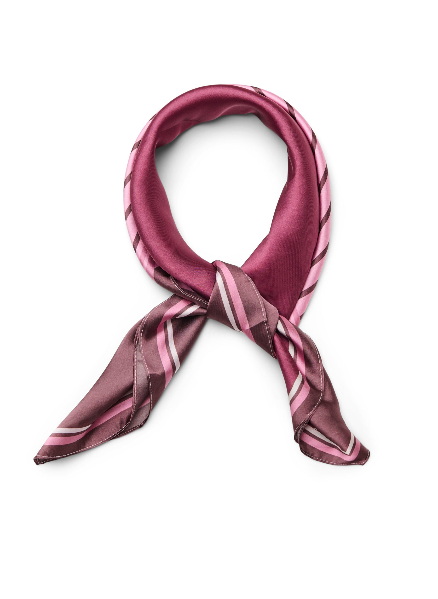 Zizzi Foulard carr&eacute; &agrave; l&rsquo;aspect satin avec un motif, Bordeaux, Packshot image number 0