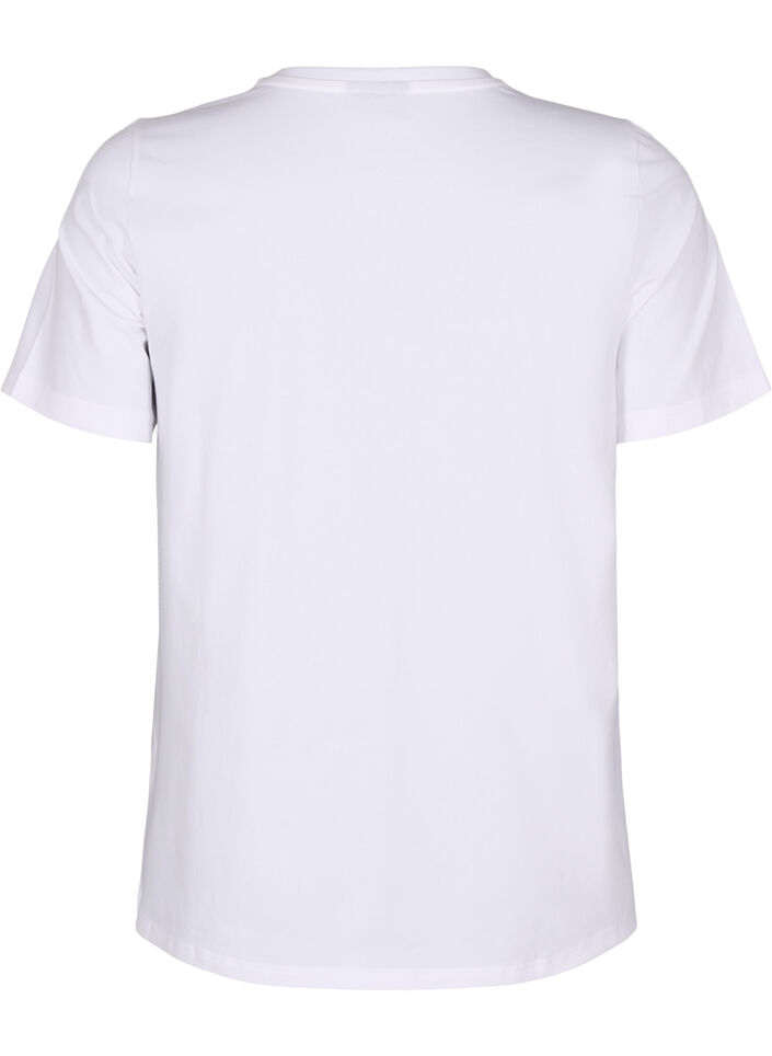 T-shirt en coton biologique avec col rond, Bright White, Packshot image number 1