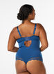 Body en dentelle &agrave; armatures avec d&eacute;tails de lani&egrave;res, Bleu, Model image number 1