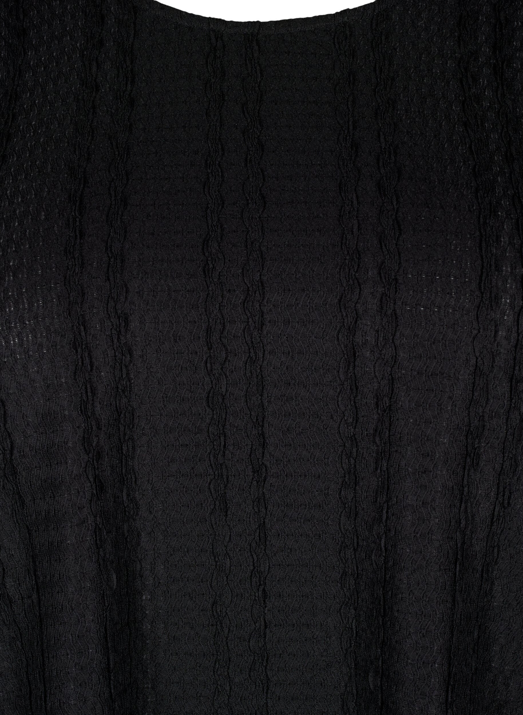 Zizzi Chemisier manches longues textur&eacute;, Black, Packshot image number 2