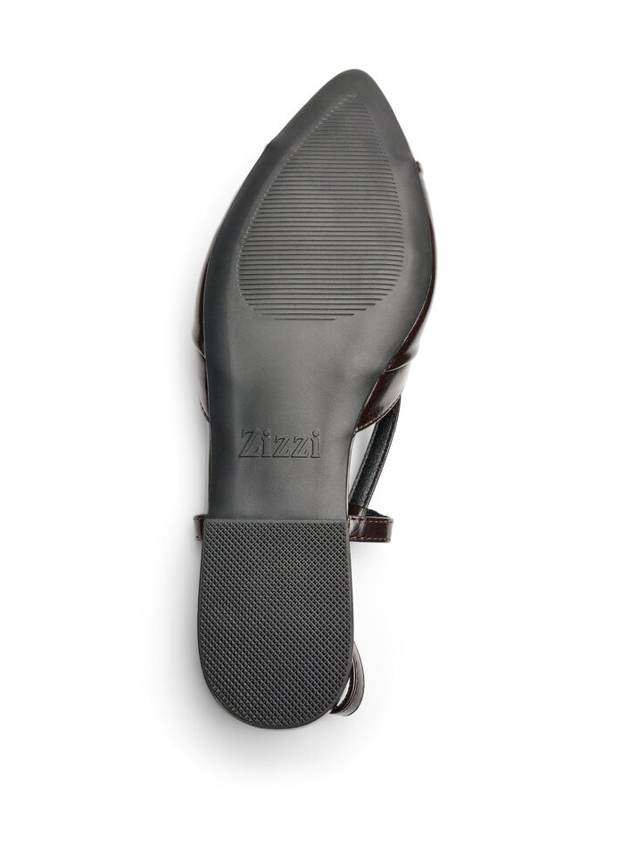 Slingback avec n&oelig;ud et aspect verni, Marron, Packshot image number 4