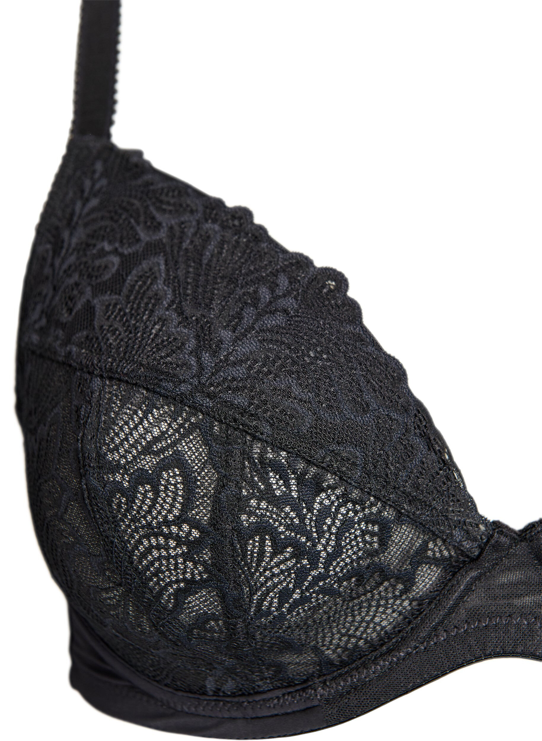Zizzi Soutien-gorge plongeant &agrave; armatures avec dentelle, Noir, Packshot image number 2