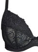 Soutien-gorge plongeant à armatures avec dentelle, Noir, Packshot image number 2
