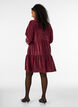 Robe en velours c&ocirc;tel&eacute; coupe A avec col montant, Bordeaux, Model image number 2
