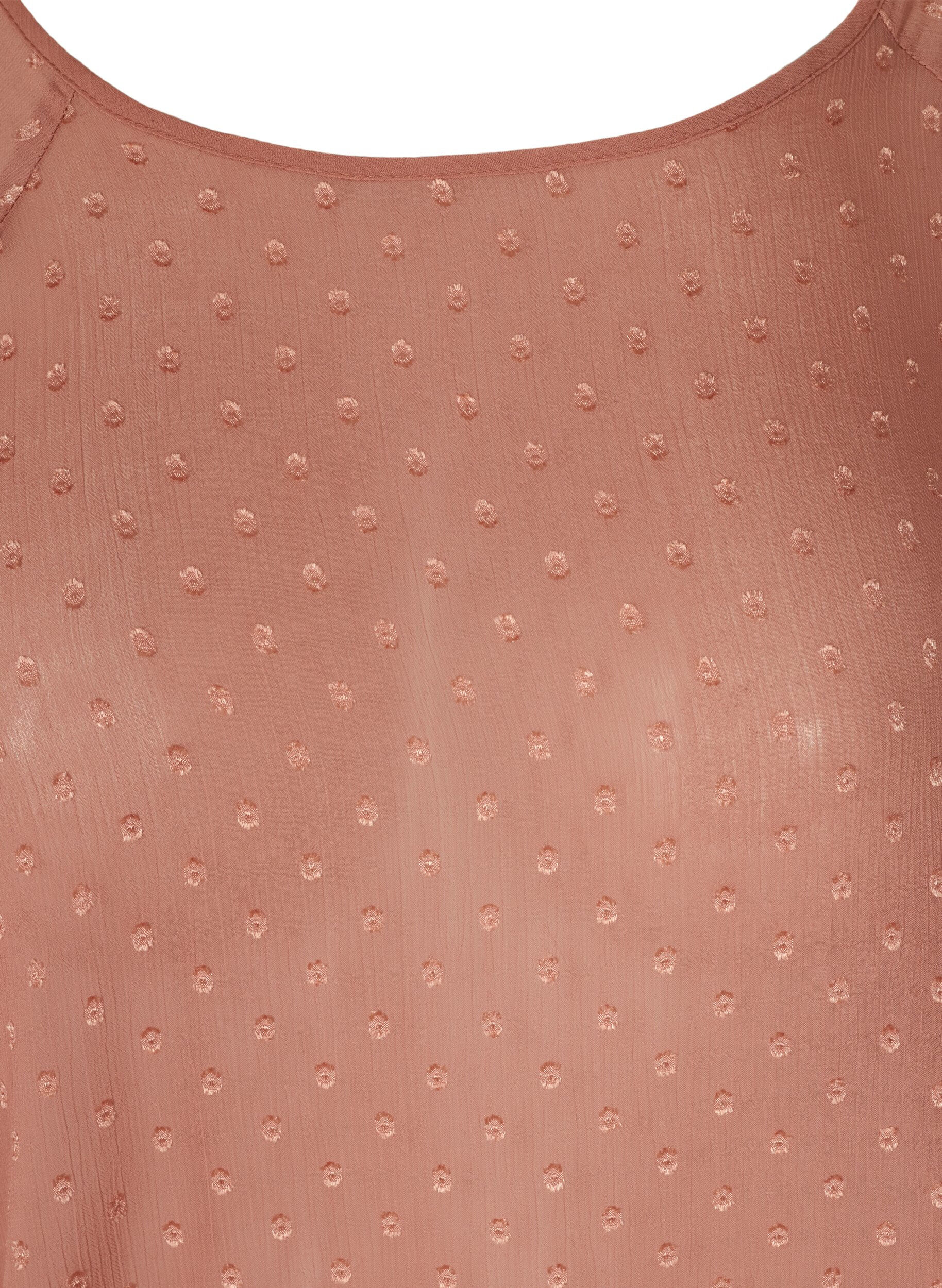 Zizzi Blouse en r&eacute;sille &agrave; manches longues avec smocks, Burlwood, Packshot image number 2