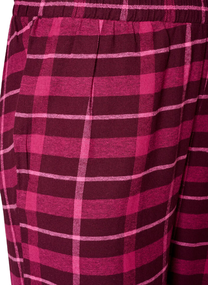 Bas de pyjama &agrave; carreaux en coton, Bordeaux, Packshot image number 2