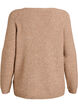 Blouse en maille &agrave; col V et manches raglan, Camel, Packshot image number 1