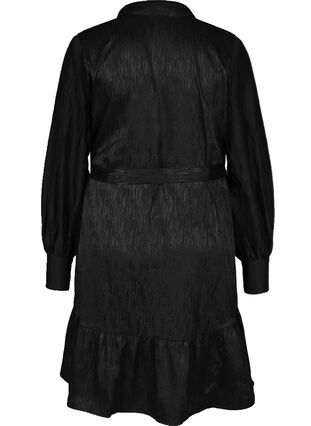 Robe cache-coeur à motifs à manches courtes, Black, Packshot image number 1