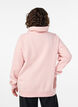 Sweatshirt avec col montant et poches, Rose poudr&eacute;e, Model image number 2