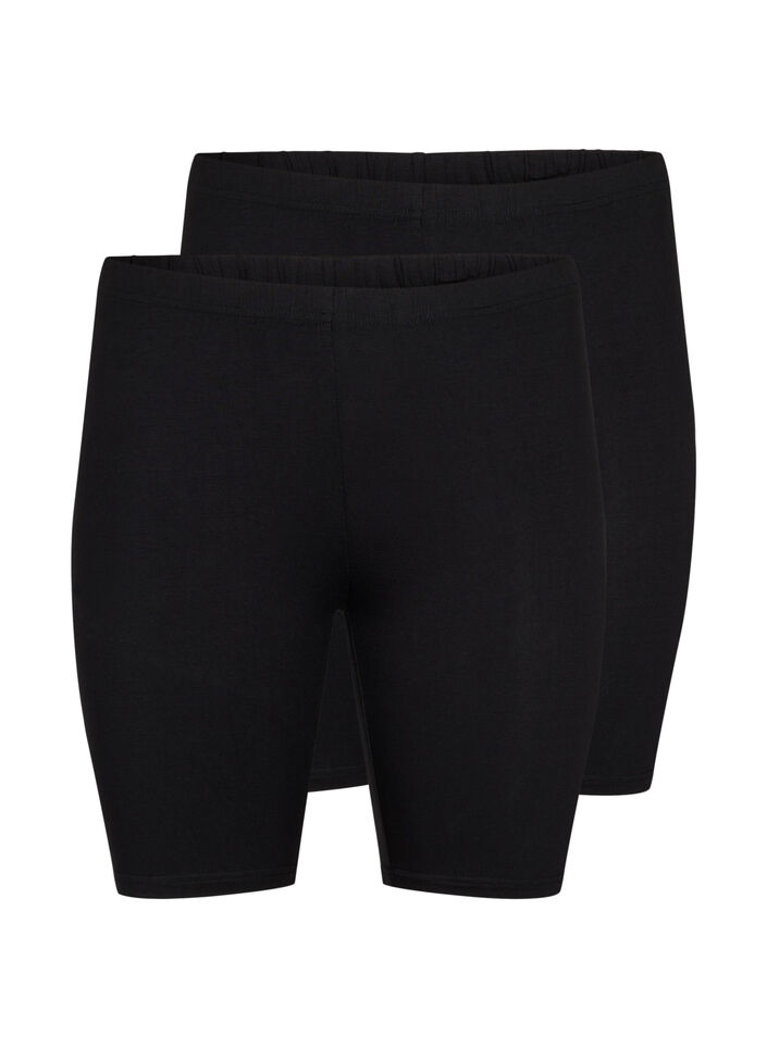 Short cycliste en viscose (lot de 2), Noir, Packshot image number 0
