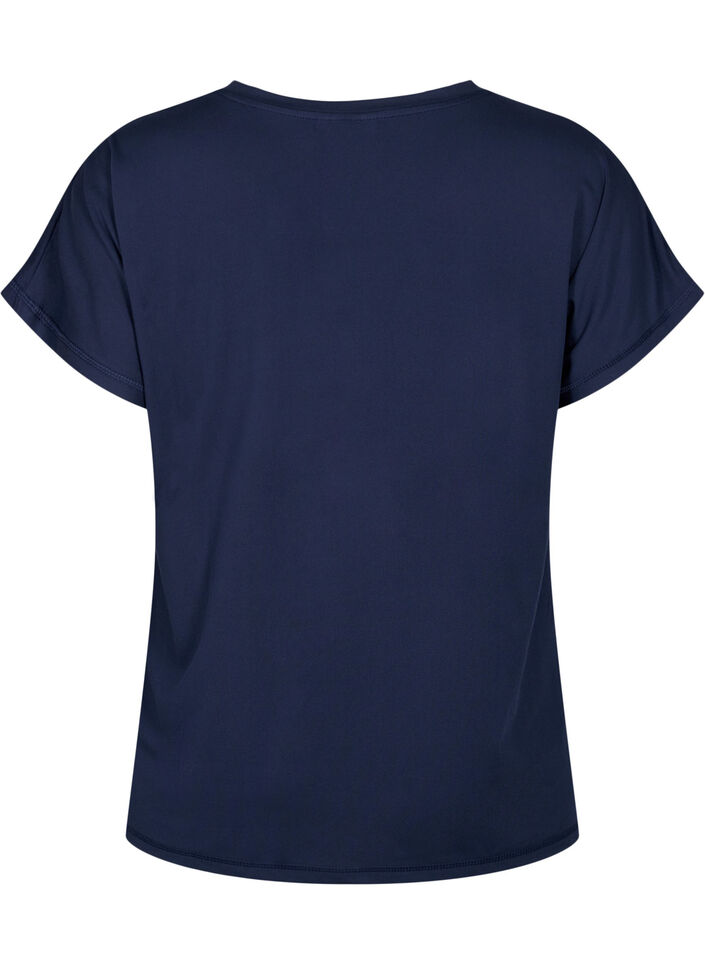 T-shirt de sport ample avec col en v, Bleu, Packshot image number 1