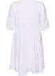 Robe en broderie anglaise avec col en V et manches mi-longues, Blanc, Packshot image number 1