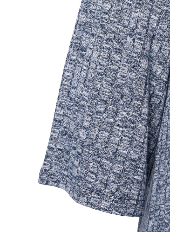 Blouse mélangée avec col rond et manches 3/4, Dress Blues Mel., Packshot image number 2