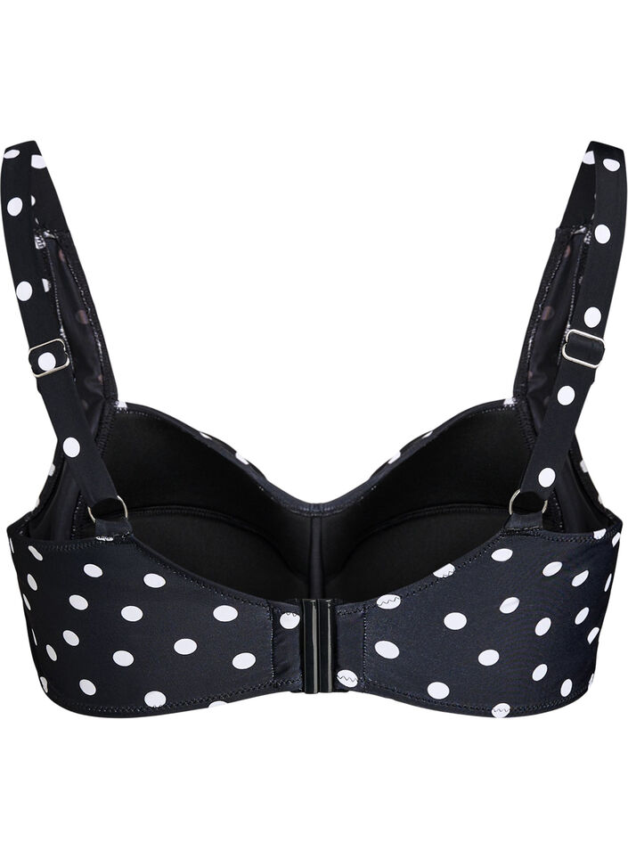 Haut de bikini rembourr&eacute; et imprim&eacute;, Noir, Packshot