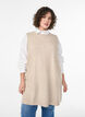 Robe courte en maille sans manches, Beige, Model image number 0