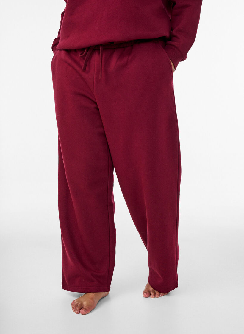 Sweat-shirt avec imprim&eacute; texte, Bordeaux, Model image number 3