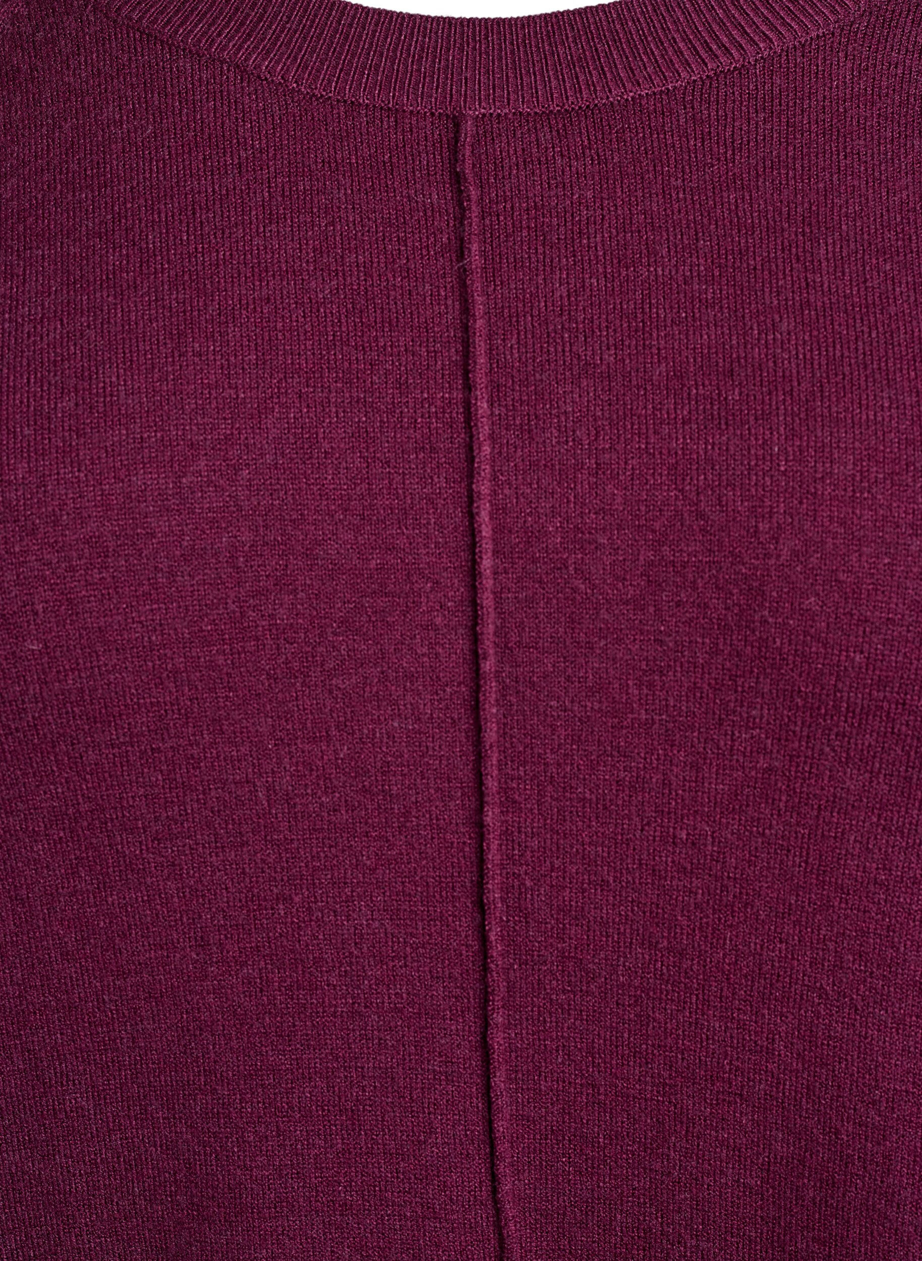 Zizzi Robe courte en maille &agrave; manches raglan et couture centrale, Bordeaux fonc&eacute;, Packshot image number 2