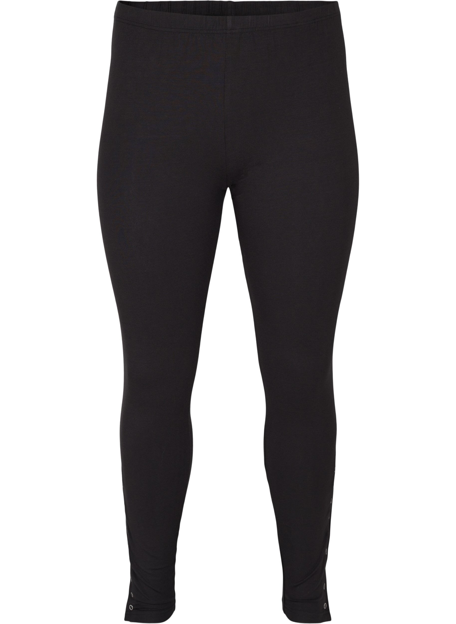 Zizzi Leggings en viscose avec boutons-pression, Noir, Packshot image number 0