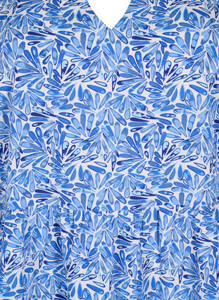 FLASH - Robe trapèze imprimée, White Blue AOP, Packshot image number 2