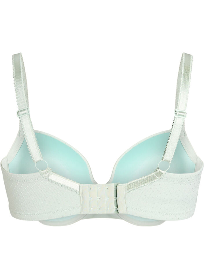 Soutien-gorge moul&eacute; en microfibre &agrave; texture dobby, Vert clair, Packshot image number 1