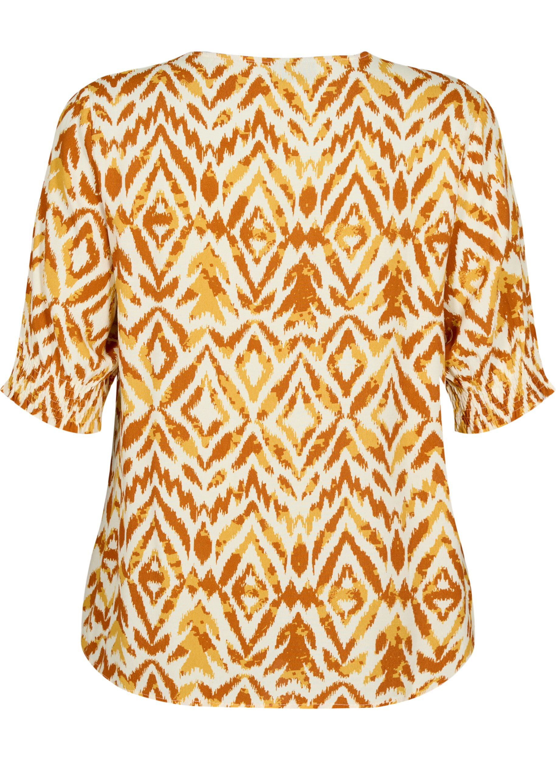 ZizziBlouse en viscose avec boutons, Amber Green Tribe, Packshot image number 1