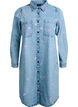 Robe en jean avec imprimé cerises et poches poitrine, Bleu Clair, Packshot image number 0