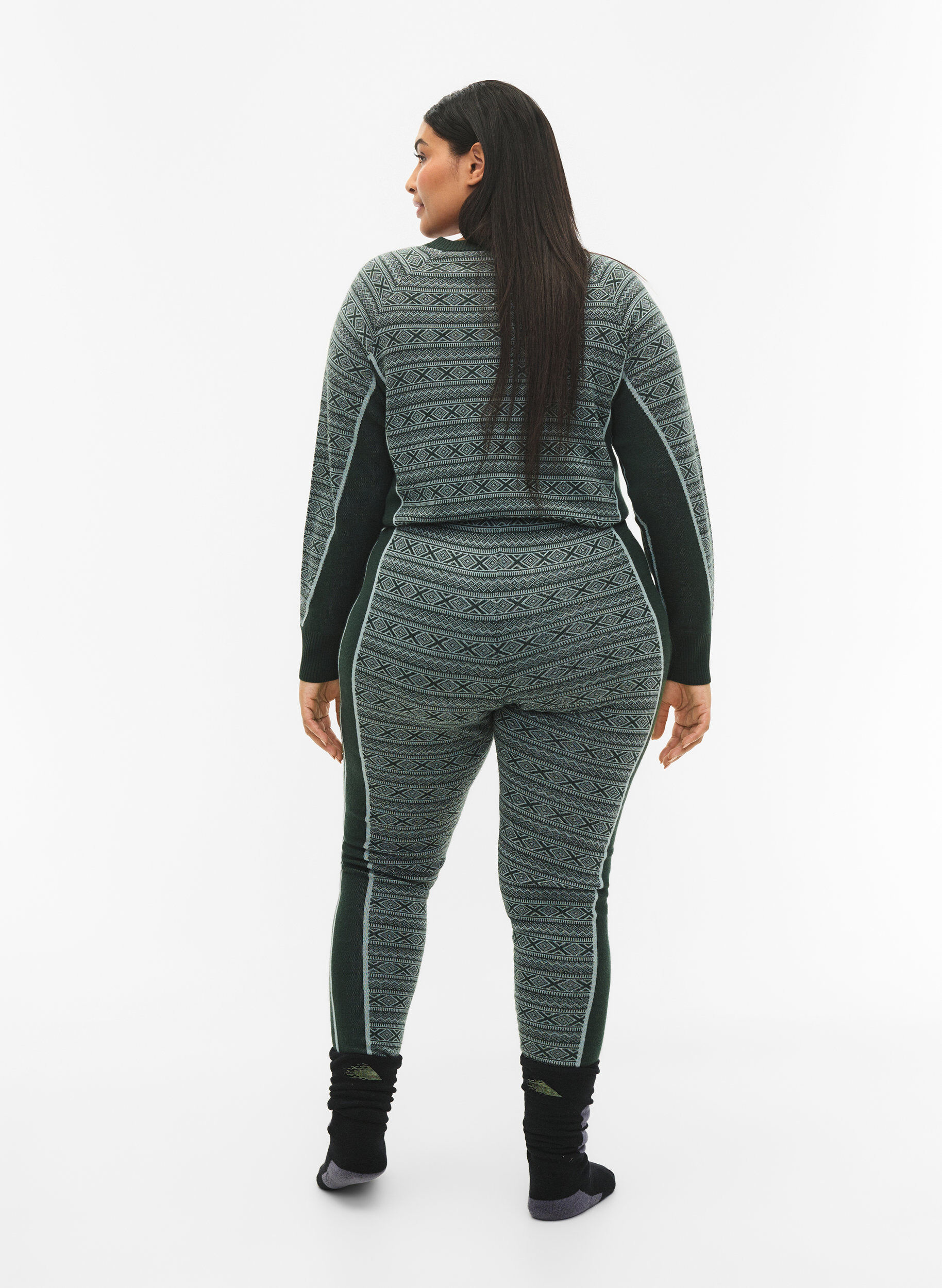 Zizzi Sous-v&ecirc;tements de ski en laine, Deep Lake Comb, Model image number 1