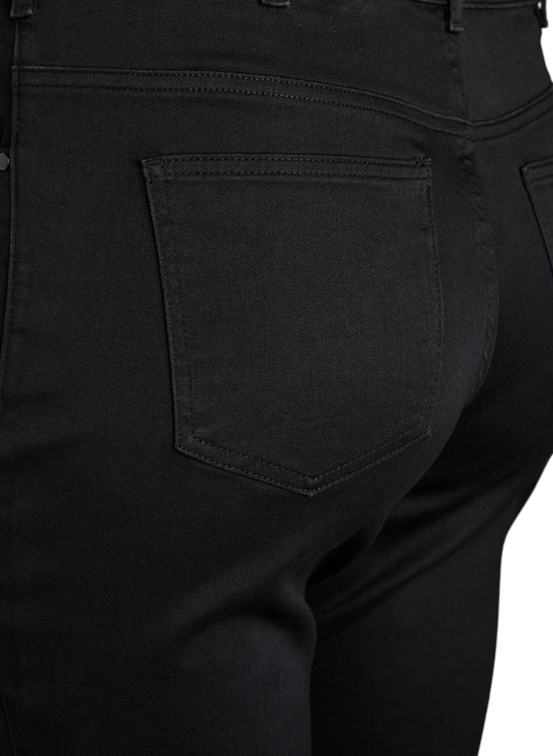 Zizzi Emily jeans slim fit taille normale, Noir, Packshot image number 3