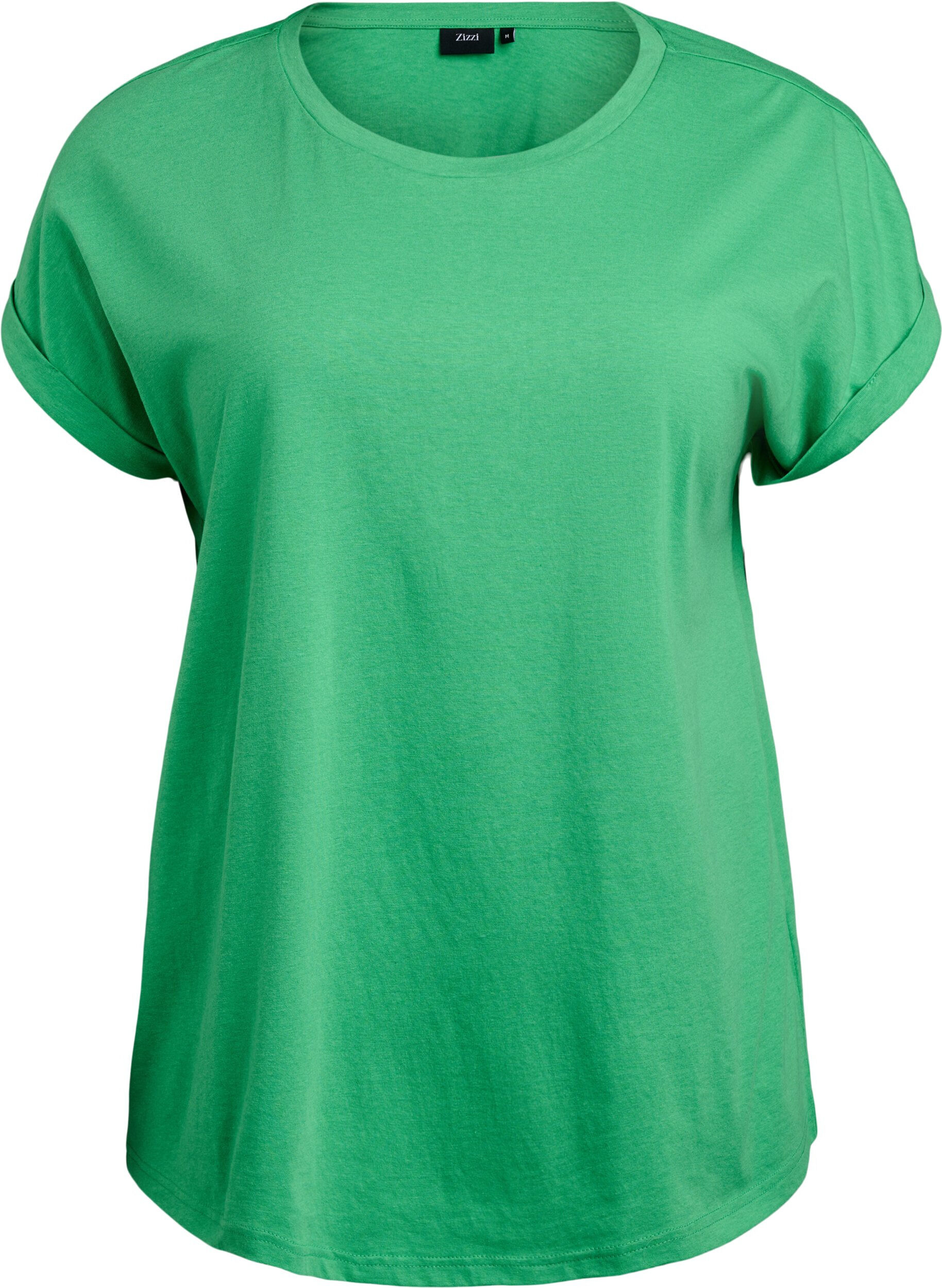 Zizzi T-shirt &agrave; manches courtes en m&eacute;lange de coton, Vert, Packshot image number 0