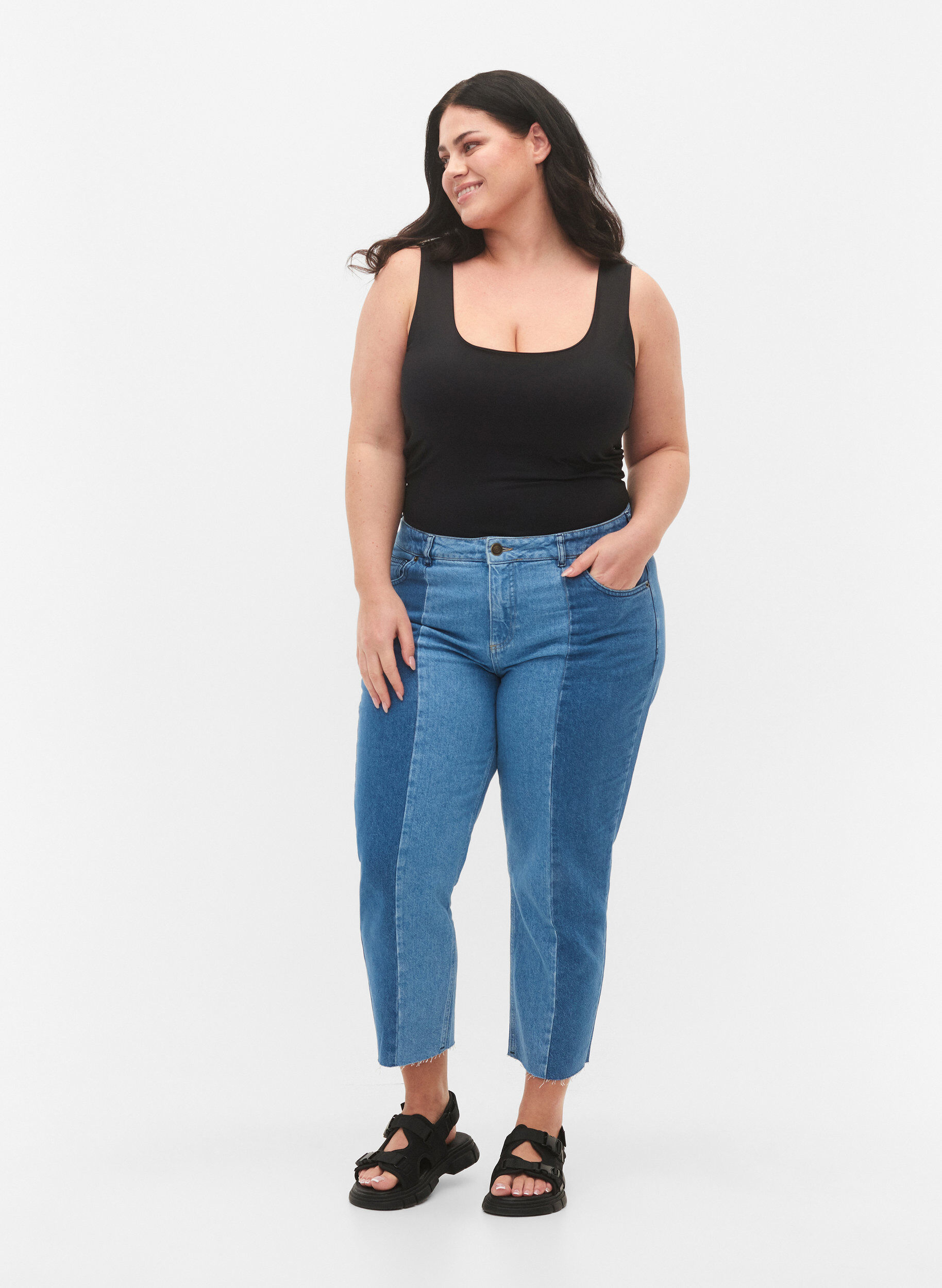 Zizzi Haut r&eacute;versible extensible, Black, Model image number 3