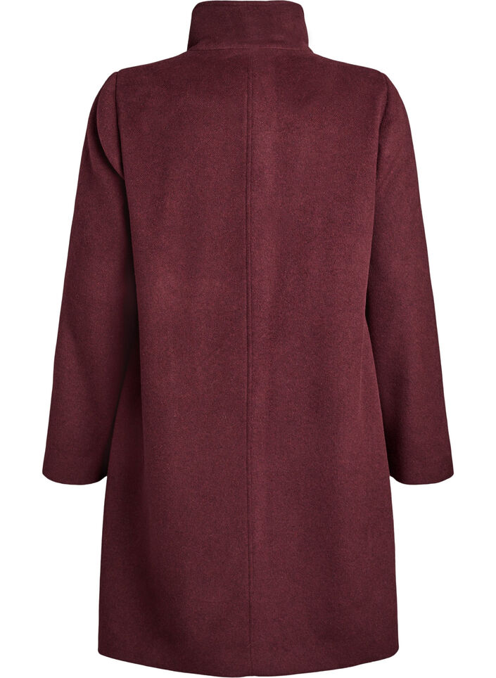 Manteau en laine avec col montant, Bordeaux, Packshot image number 1