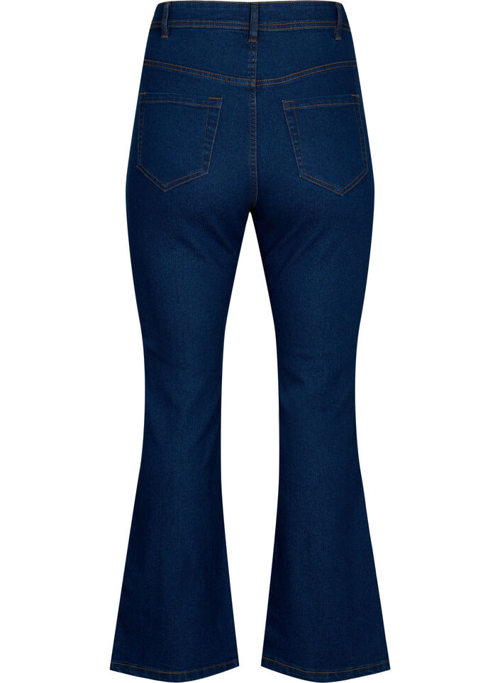 Jean taille haute avec coupe bootcut, Bleu, Packshot image number 1