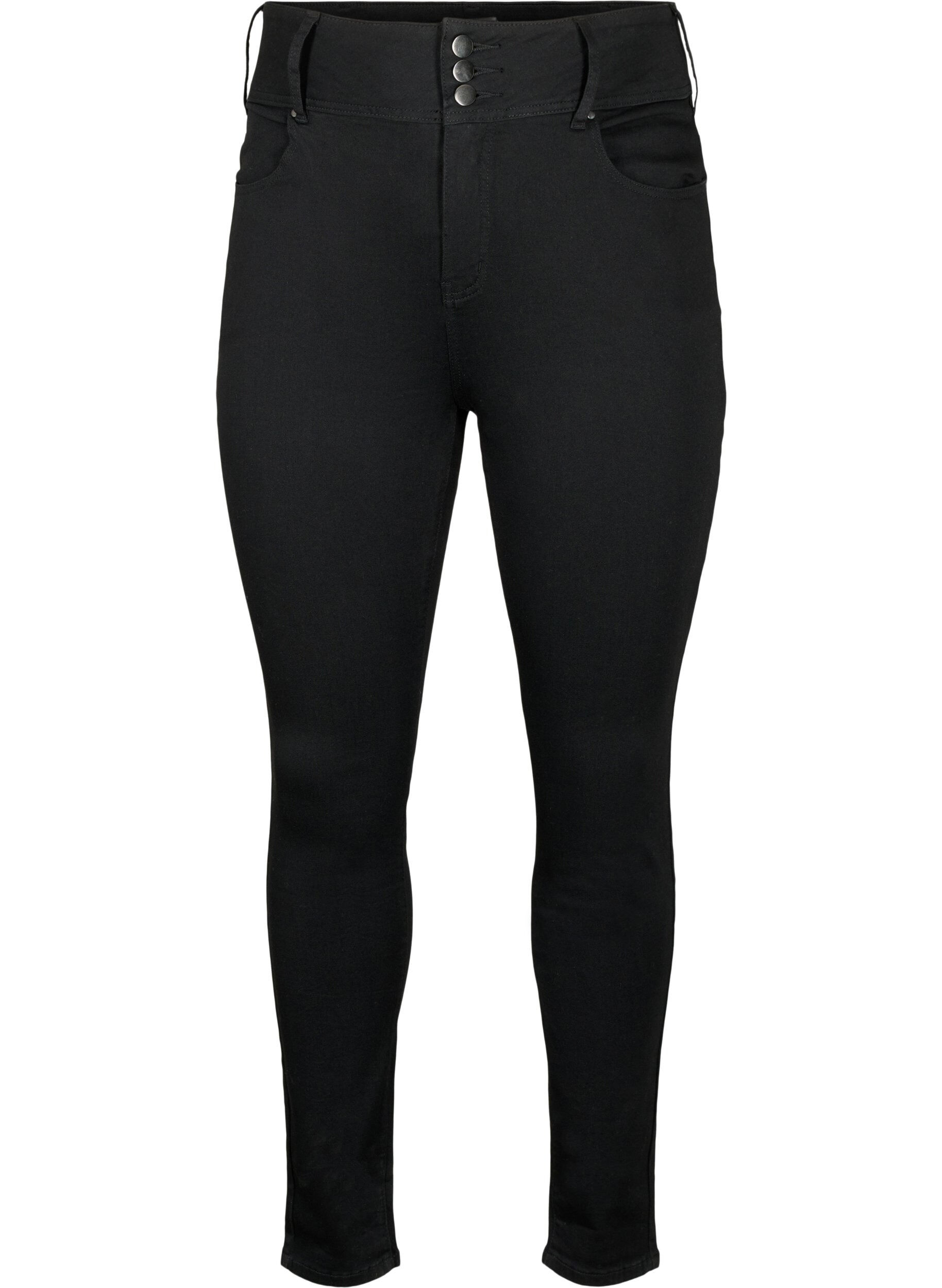Zizzi Jean Bea super mince avec taille extra haute, Black, Packshot image number 0