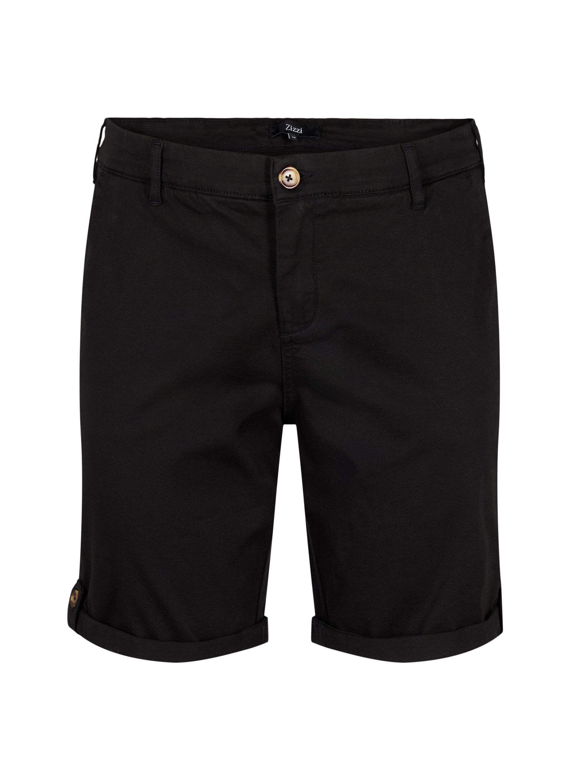 Zizzi Short chino &agrave; poches, Black, Packshot image number 0