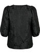 Blouse jacquard avec manches 3/4, Black, Packshot image number 1