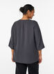 Shirt blouse with V-neck and 3/4 sleeves, Dark Grey, Model image number 2