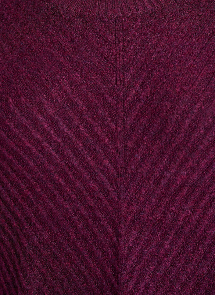 Robe courte en maille avec un motif textur&eacute; en V, Violet, Packshot image number 2