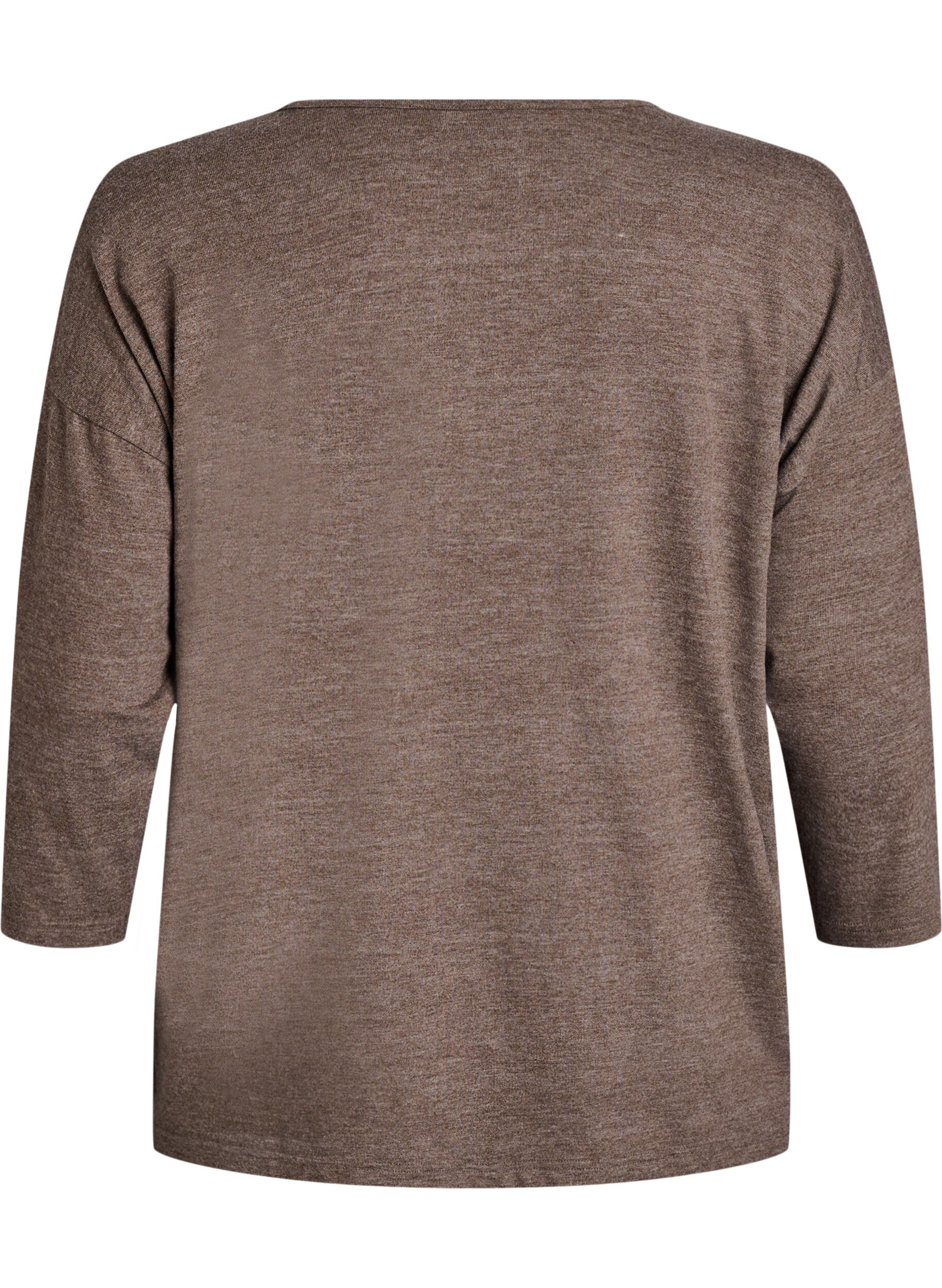 ZizziBlouse en jersey avec manches 3/4, Marron, Packshot image number 1