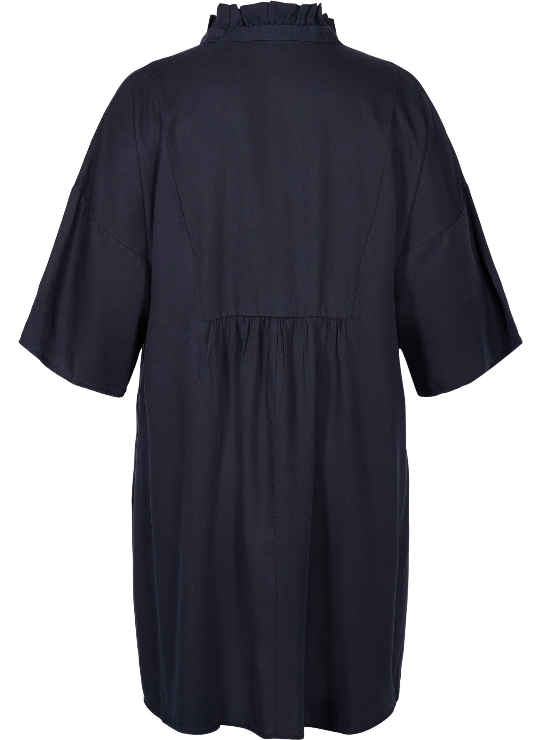 Zizzi Robe &agrave; manches 3/4 en lyocell (TENCEL&trade;), Black, Packshot image number 1